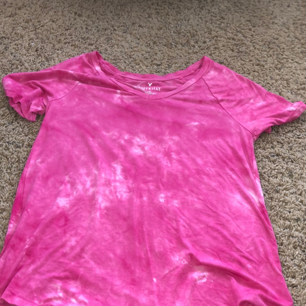 Bubble gum pink soft, sexy shirt American Eagle